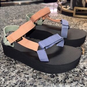 Teva Color Block Platform Sandals